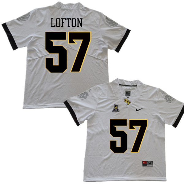Men #57 Mike Lofton UCF Knights College Football Jerseys Sale-White - Click Image to Close